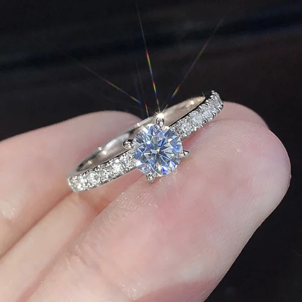Timeless Round Solitaire Promise Hand Show 1