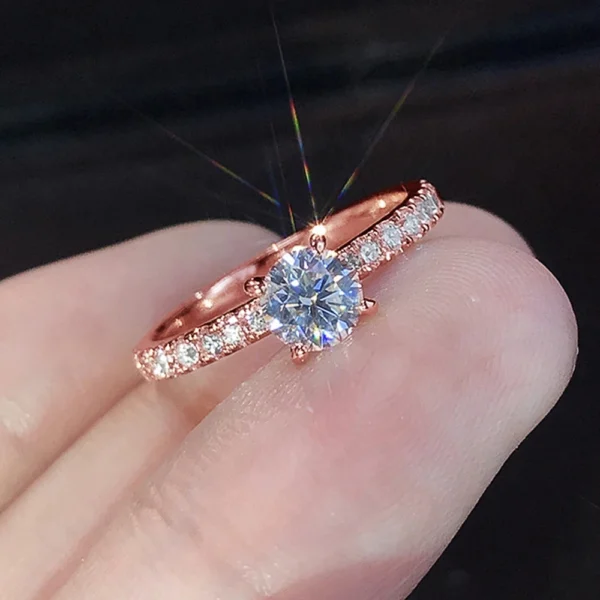 Timeless Round Solitaire Promise Hand Show 2