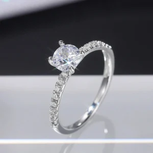 Timeless Round Solitaire Promise White Ring COVER