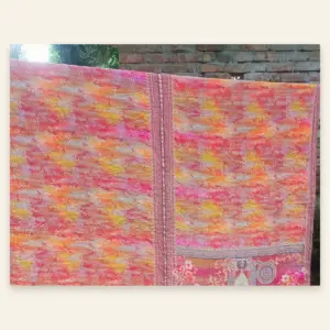 Hand stitched 3 layer king size kantha komla golapi design