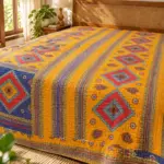 Handmade Kantha 15 Layer Yellow On Bed