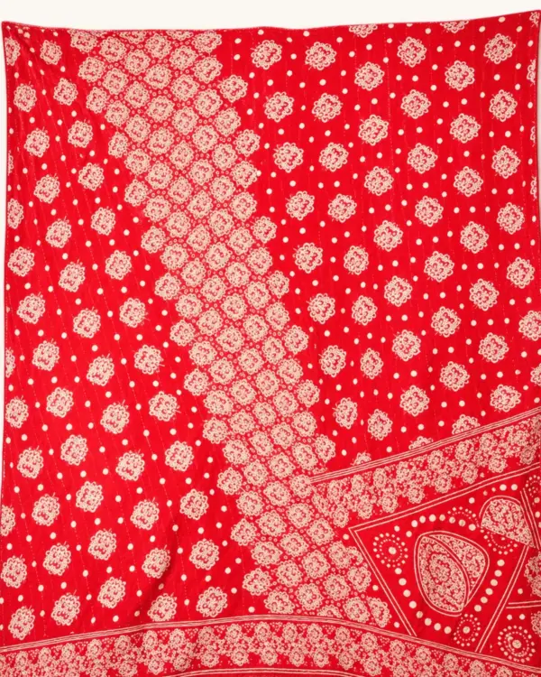 Red handmade kantha 15 layer king size