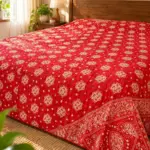 Handmade Kantha 15 Layer Red On Bed