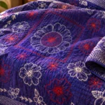 Hand-stitched nakshi kantha with diamond lattice embroidery — Nakshi House