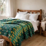 বিছানায় বিছানো ৩ লেয়ার হাতে সেলাই নকশি কাঁথা